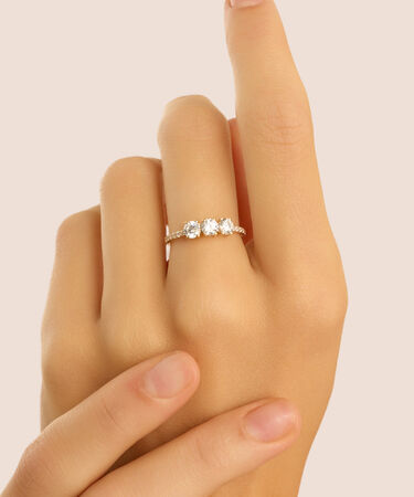 Anello Trilogy Claire Oro Giallo Cubic Zirconia