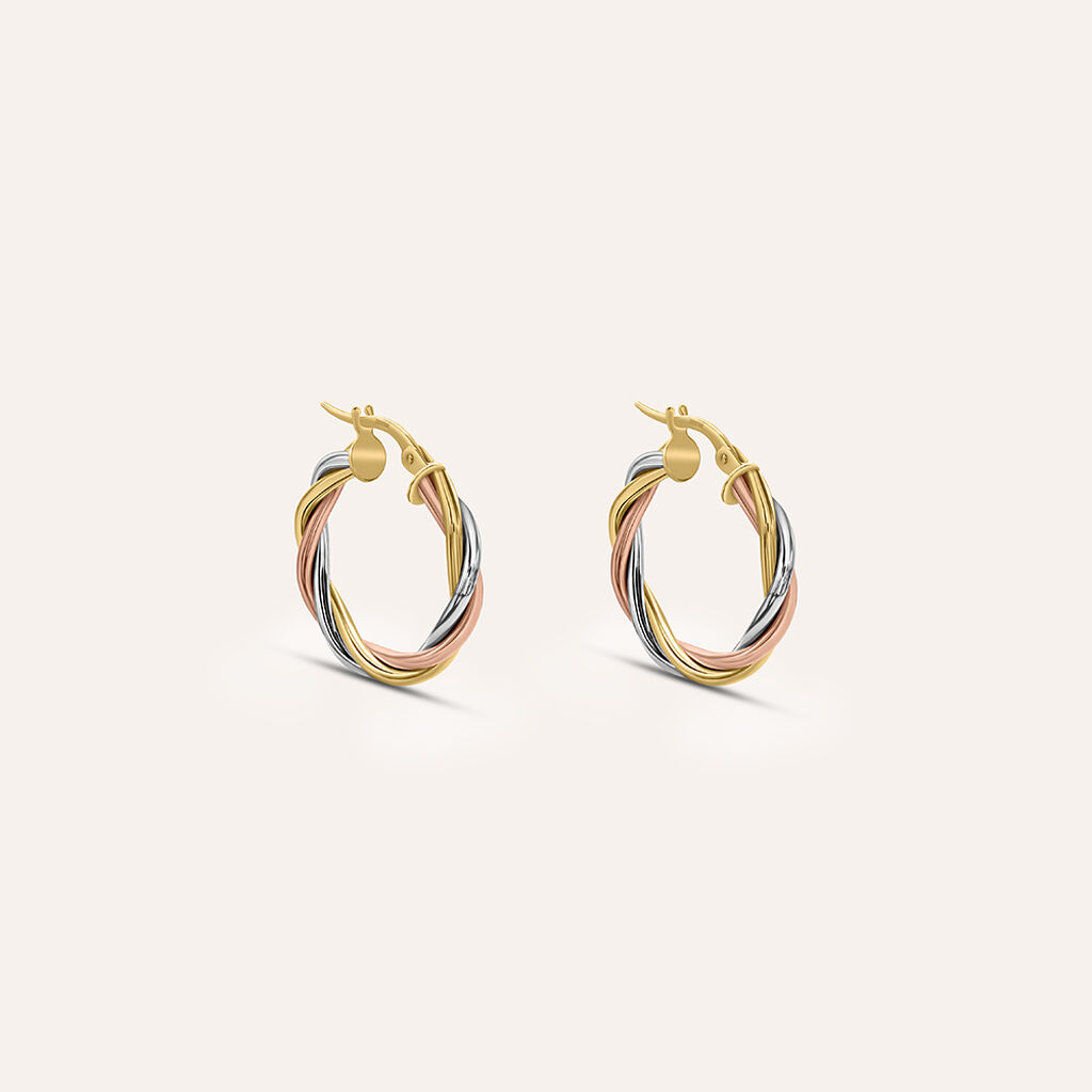 Orecchini A Cerchio Gold Essence Oro Tricolore - Gioielli Donna | Stroili