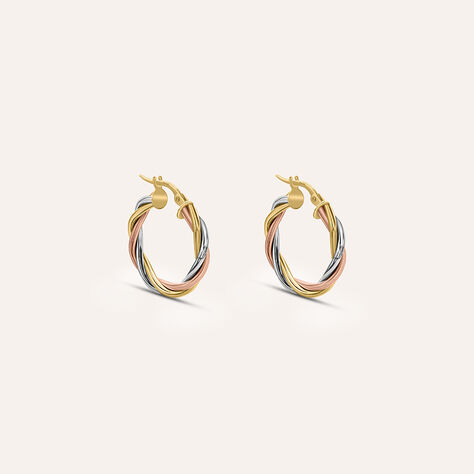 Orecchini A Cerchio Gold Essence Oro Tricolore - Gioielli Donna | Stroili