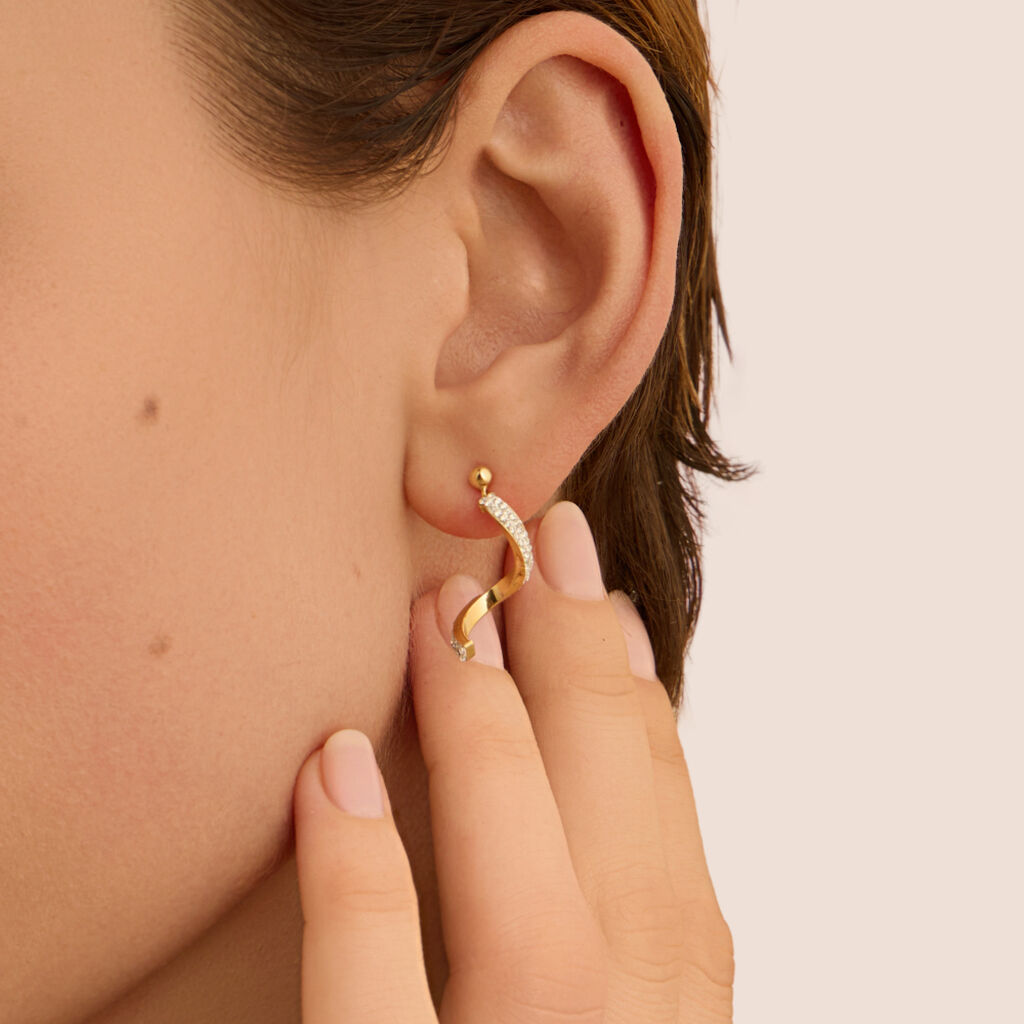 Orecchini Pendenti Christelle Oro Giallo Cristallo