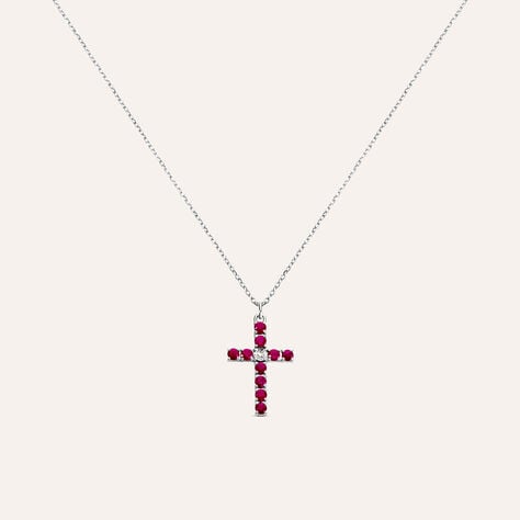 Collana Charlotte Oro Bianco Rubino Diamante - Collane Donna | Stroili