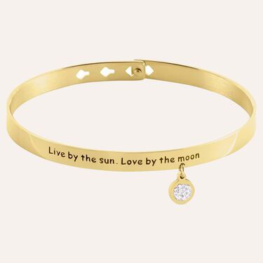 Bangle Lady Message Acciaio Dorato Spirituality e Cristalli