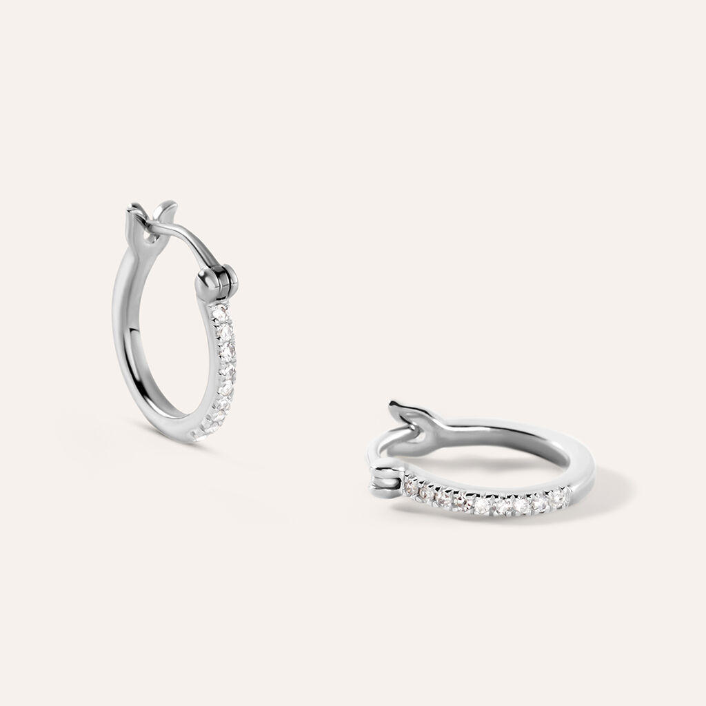 Orecchini A Cerchio Grace Oro Bianco Diamante