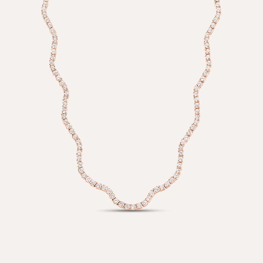 Collana Romantic Shine Ottone Rosa Cristallo