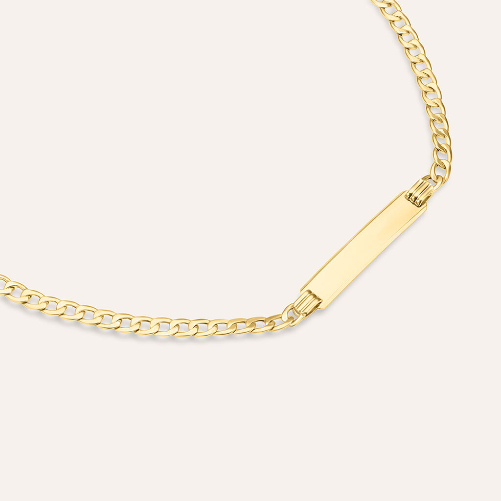 Bracciale Con Targhetta Oro Uomo Oro Giallo