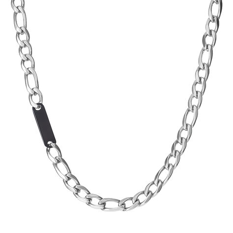 Collana Man Code Acciaio Bicolore Bianco / Nero Cubic Zirconia - Collane Uomo | Stroili