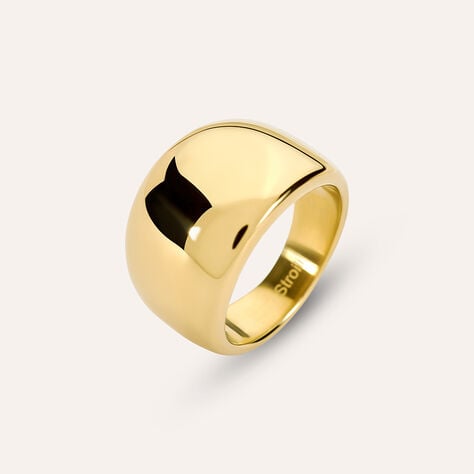 Anello Fascia Lady Code Acciaio Dorato - Anelli Moderni Donna | Stroili