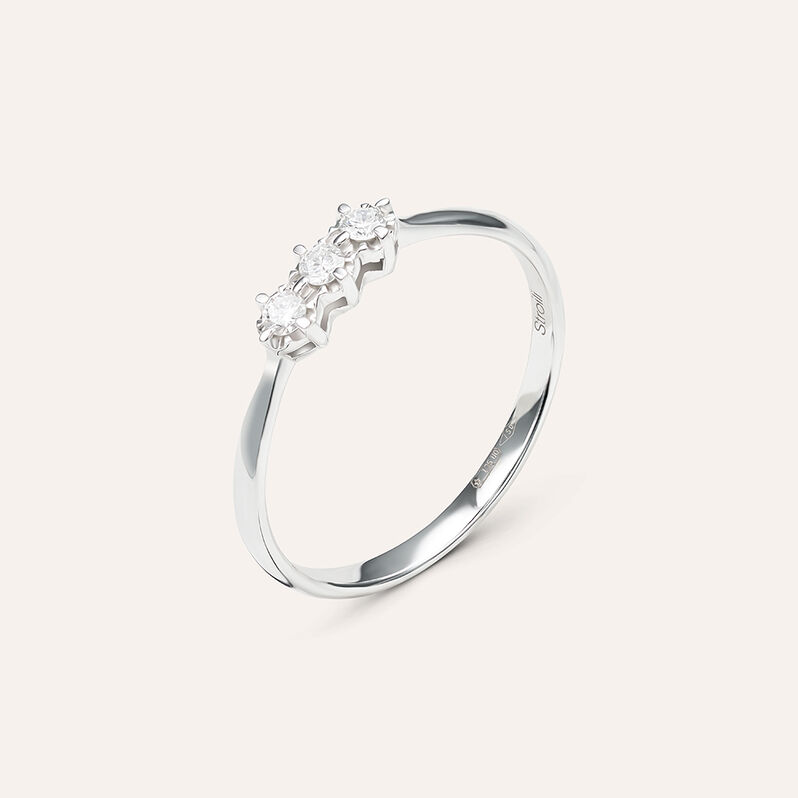 Anello Trilogy Diamazing Oro Bianco Diamante - Anelli con Pietre Donna | Stroili