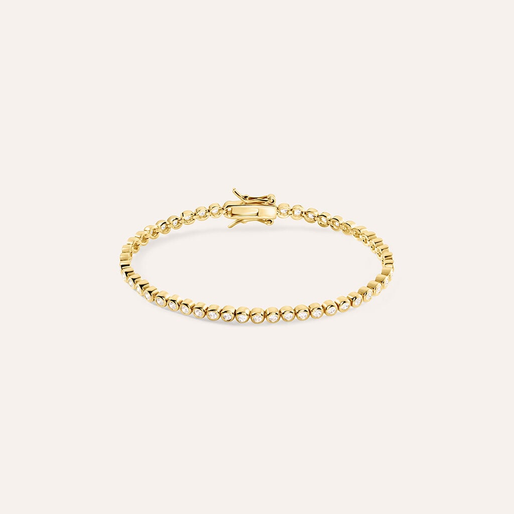 Bracciale Tennis Silver Glow Argento Dorato Cubic Zirconia