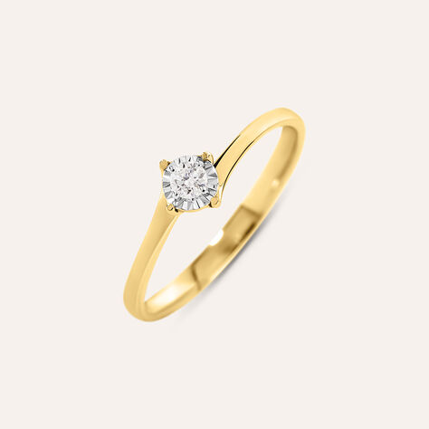 Anello Solitario Valentino Diamotion Oro Giallo Diamante - Anelli con Pietre Donna | Stroili