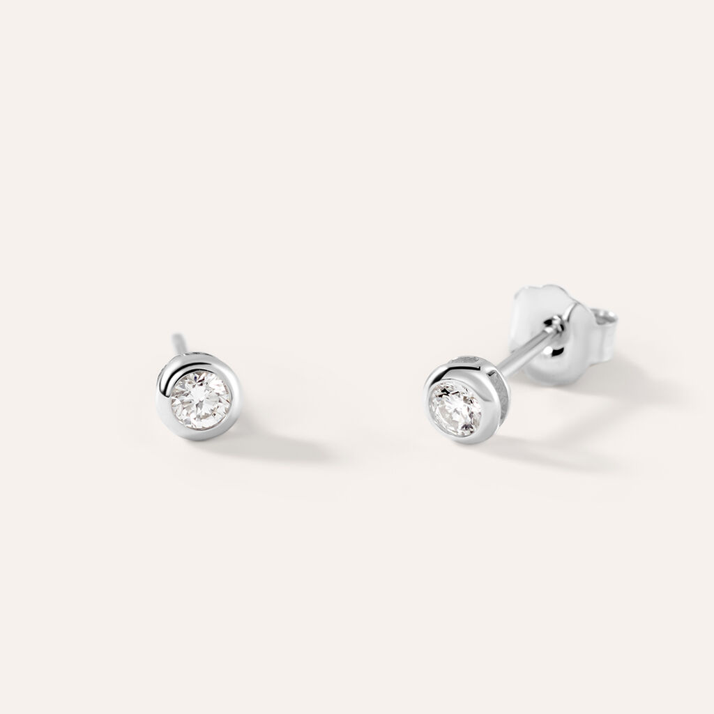 Orecchini Lobo Punto Luce Grace Oro Bianco Diamante