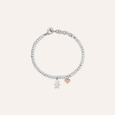 Bracciale Sunrise Acciaio Bicolore Bianco / Rosa Cubic Zirconia - Bracciali Donna | Stroili