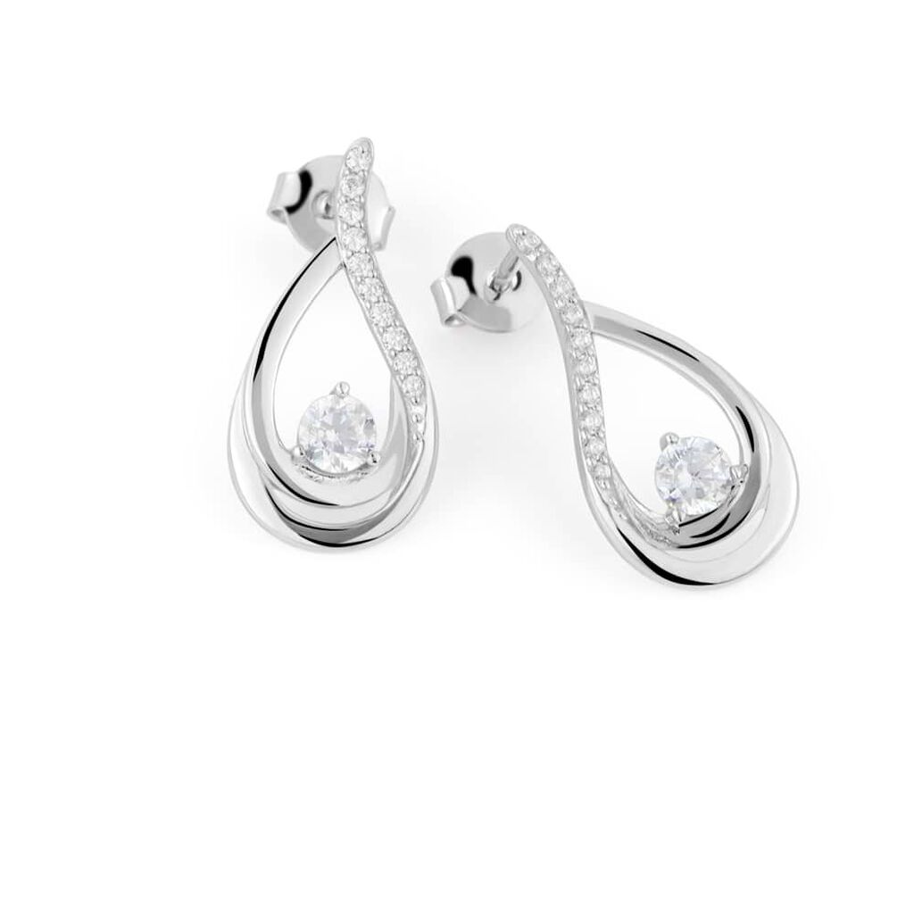 Orecchini Lobo Silver Shine Argento Rodiato Cubic Zirconia - Orecchini a Lobo Donna | Stroili