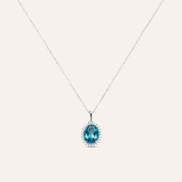 Collana Am&eacute;lie Oro Bianco Topazio Cubic Zirconia