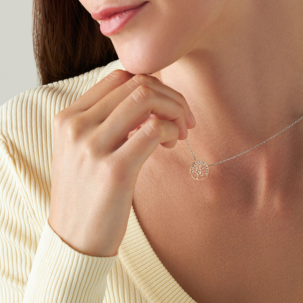 Collana Silver Moments Argento Bicolore Bianco / Rosa Cubic Zirconia