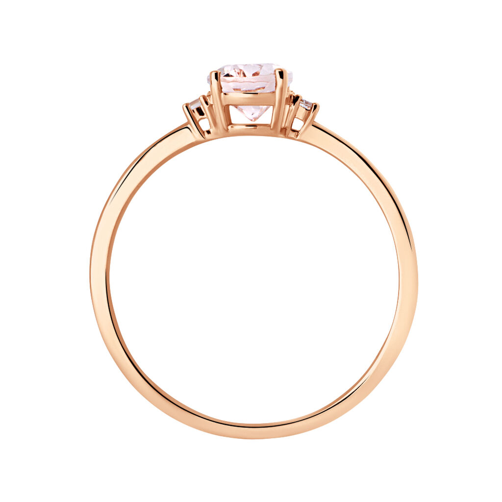 Anello Solitario Jasmine Oro Rosa Morganite Diamante - Anelli con Pietre Donna | Stroili