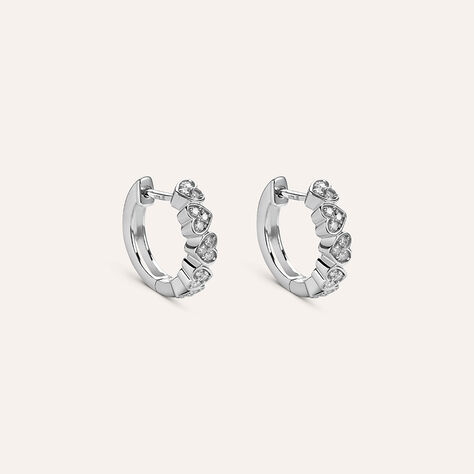Orecchini A Cerchio Sophia Oro Bianco Diamante - Orecchini a Cerchio Donna | Stroili