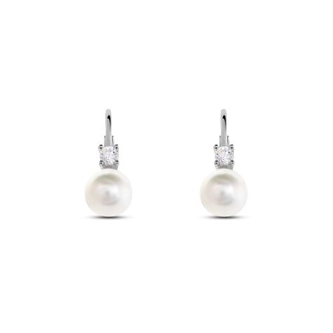 Orecchini Pendenti Gabrielle Oro Bianco Perla D'Acqua Dolce Cubic Zirconia - Orecchini Pendenti Donna | Stroili