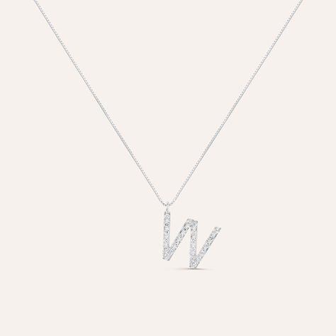 Collana Diamond Letters Oro Bianco Diamante - Collane Donna | Stroili