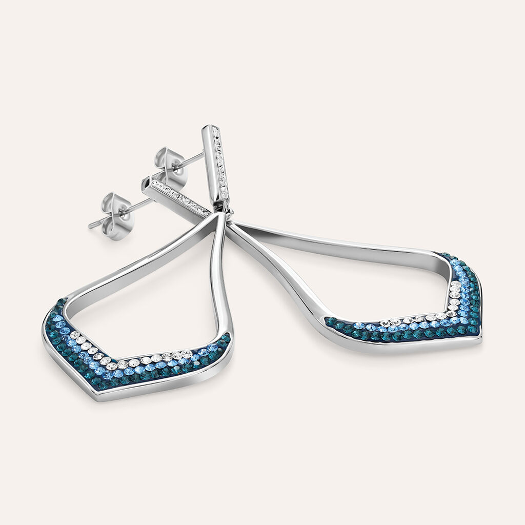 Orecchini Pendenti Aura Acciaio Cristallo