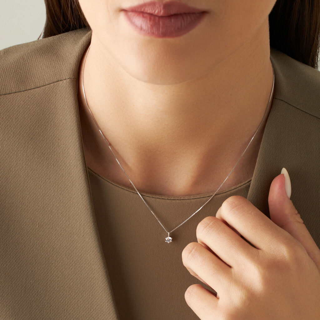 Collana Punto Luce Claire Oro Bianco Cubic Zirconia - Collane Punto Luce Donna | Stroili