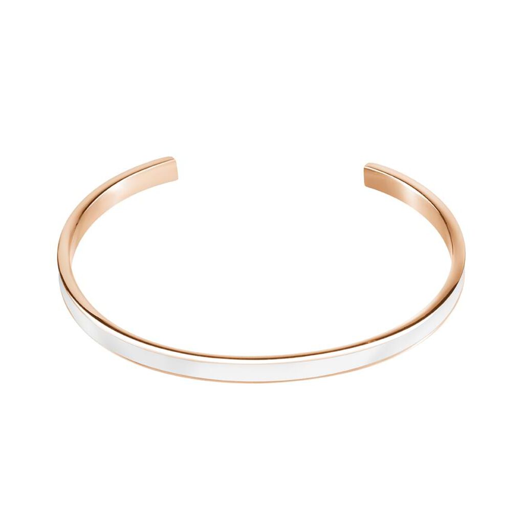 Bangle in acciaio con smalto bianco - Bracciali Donna | Stroili