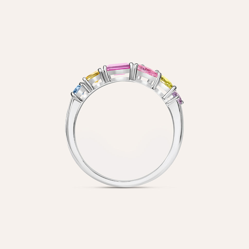 Anello Solitario Silver Rainbow Argento Rodiato Cubic Zirconia - Anelli con Pietre Donna | Stroili