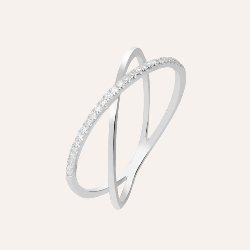 Anello in oro bianco con diamanti 0.081 ct - Anelli Donna | Stroili