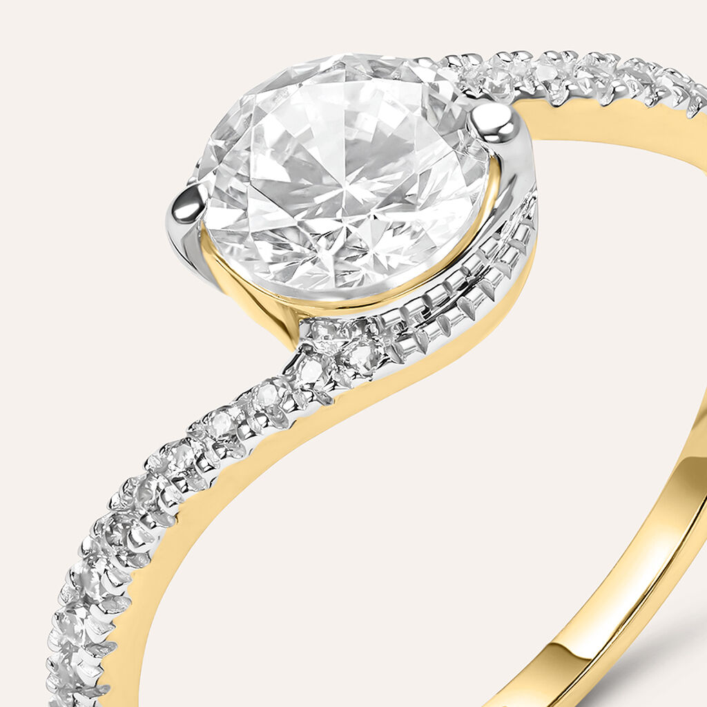 Anello Solitario Claire Oro Giallo Cubic Zirconia