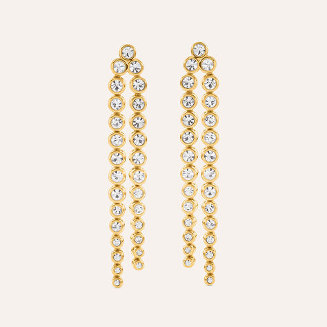 Orecchini Pendenti Aura Acciaio Dorato Cubic Zirconia - Orecchini Pendenti Donna | Stroili