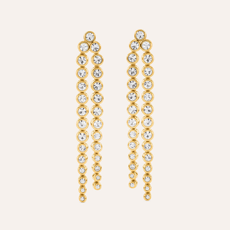 Orecchini Pendenti Aura Acciaio Dorato Cubic Zirconia - Orecchini Pendenti Donna | Stroili