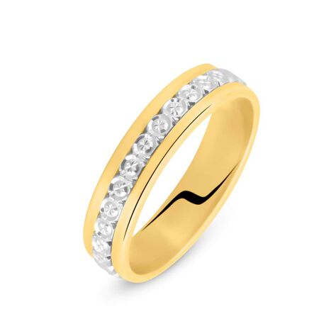 Fede Classica Diamantata 4.5 mm Oro Bicolore - Anelli con Incisione Donna | Stroili