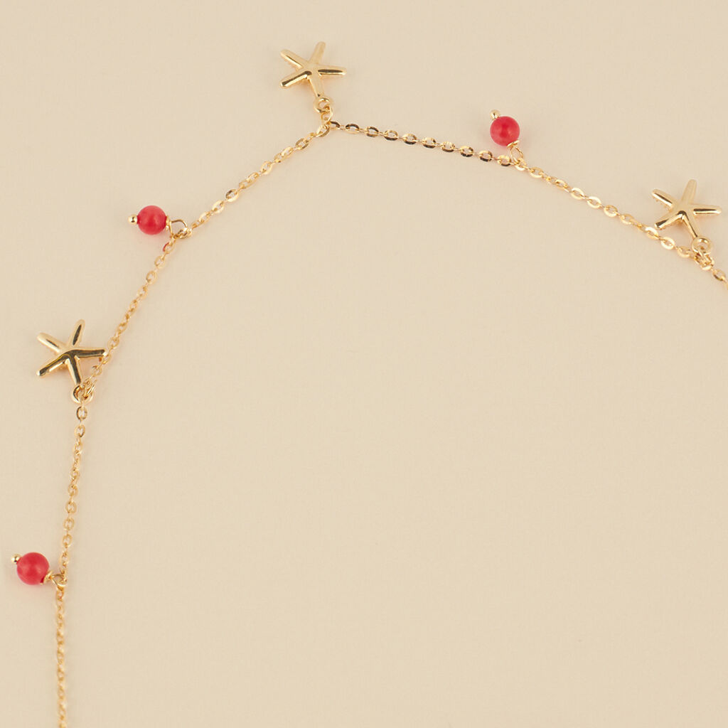 Collana Beverly Oro Giallo Corallo