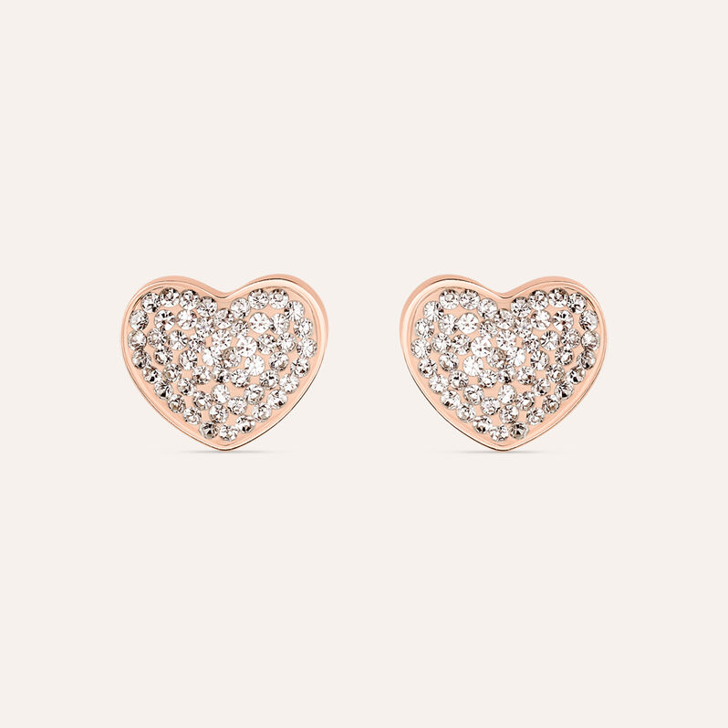 Orecchini Lobo Aura Acciaio Rosa Cristallo - Orecchini a Lobo Donna | Stroili