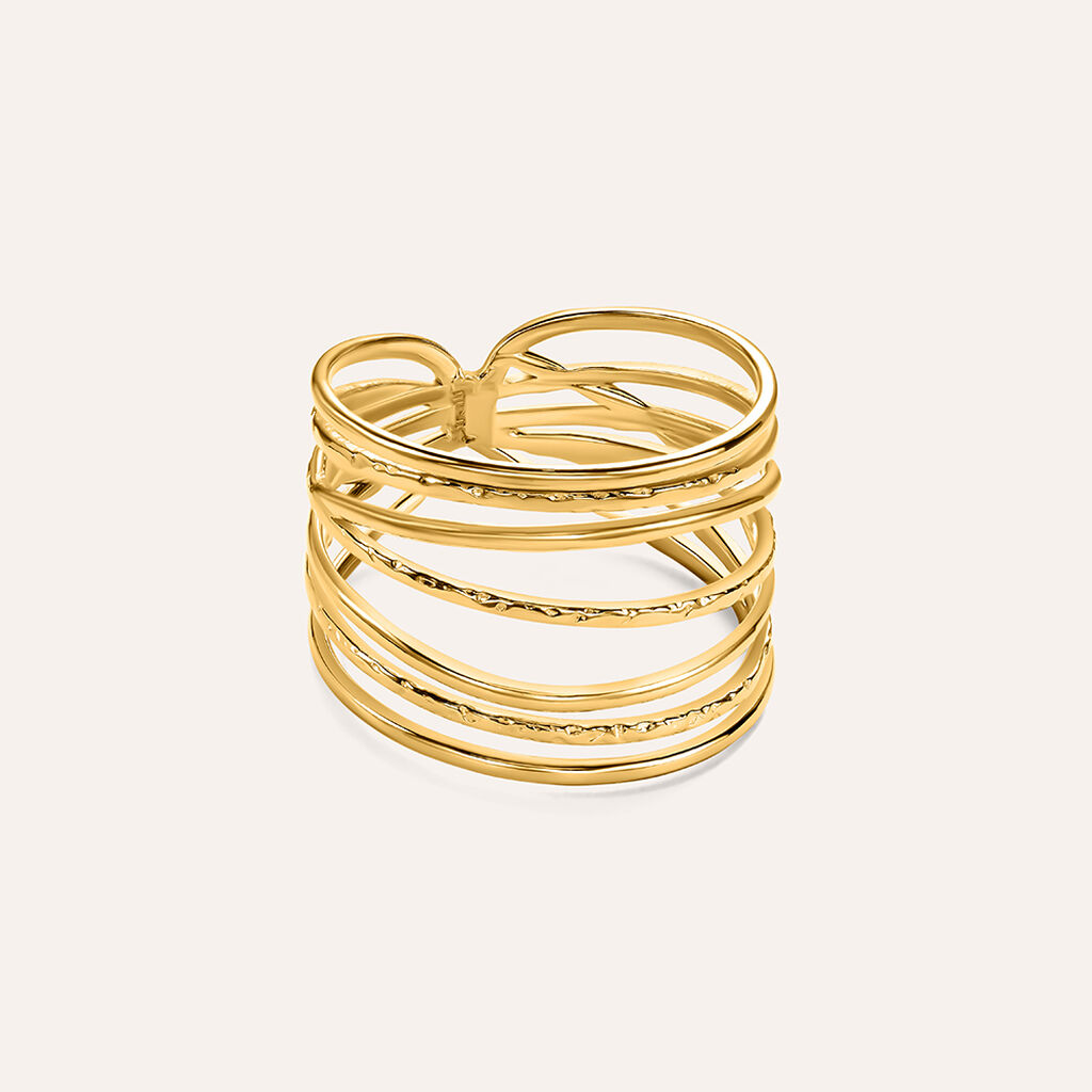 Anello Fascia Lady Code Acciaio Dorato - Anelli Moderni Donna | Stroili