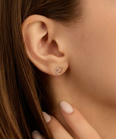 Orecchini Lobo Bon Ton Oro Giallo Cubic Zirconia