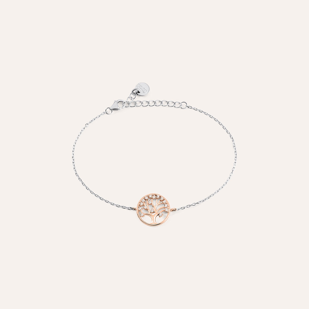 Bracciale Silver Moments Argento Bicolore Bianco / Rosa Cubic Zirconia