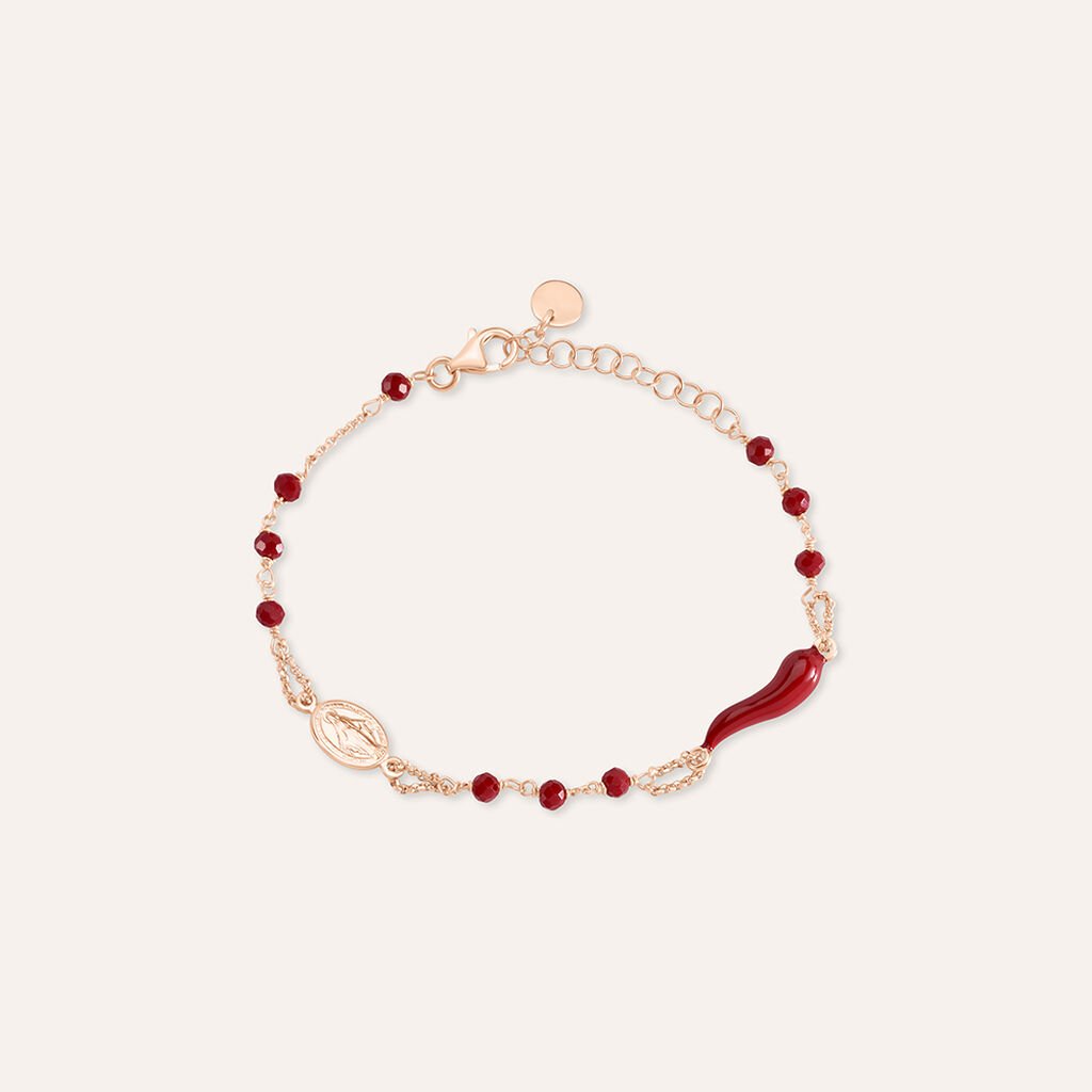Bracciale Rosario Silver Collection Argento Rosa Cristallo