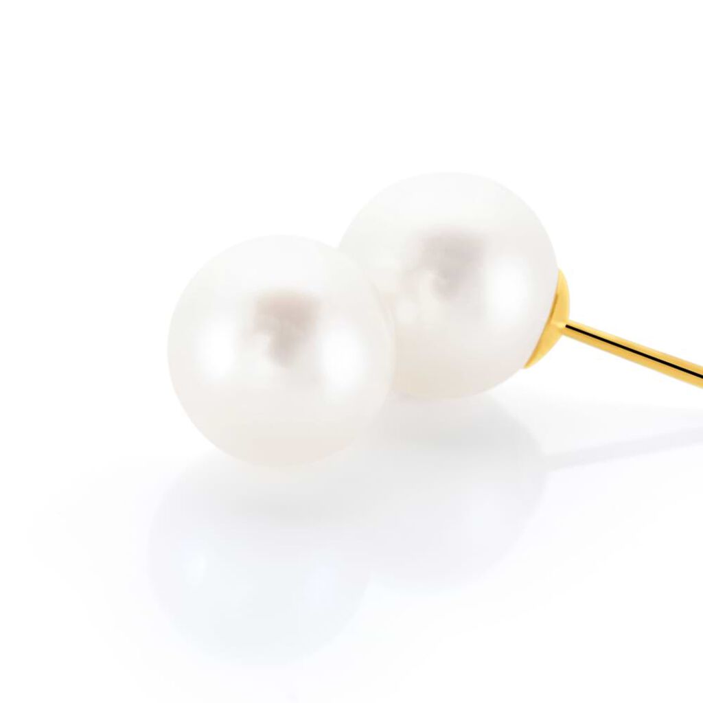 Orecchini Lobo Gabrielle Oro Giallo Perla D'Acqua Dolce