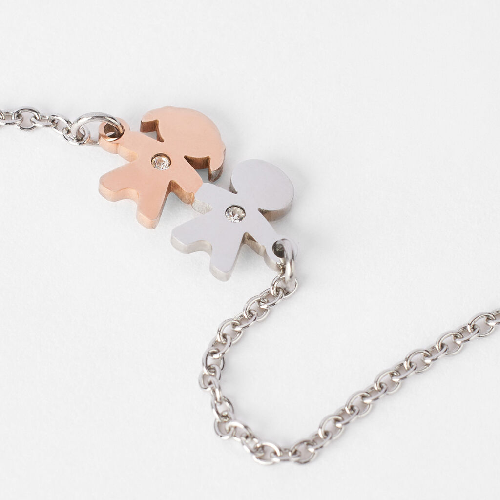 Bracciale Lady Chic Acciaio Bicolore Bianco / Rosa Cristallo - Bracciali Donna | Stroili