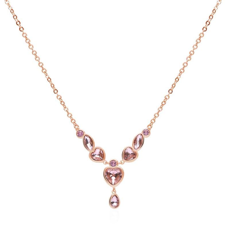 Girocollo in metallo rosato e pietre con charm con cuori - Collane Donna | Stroili