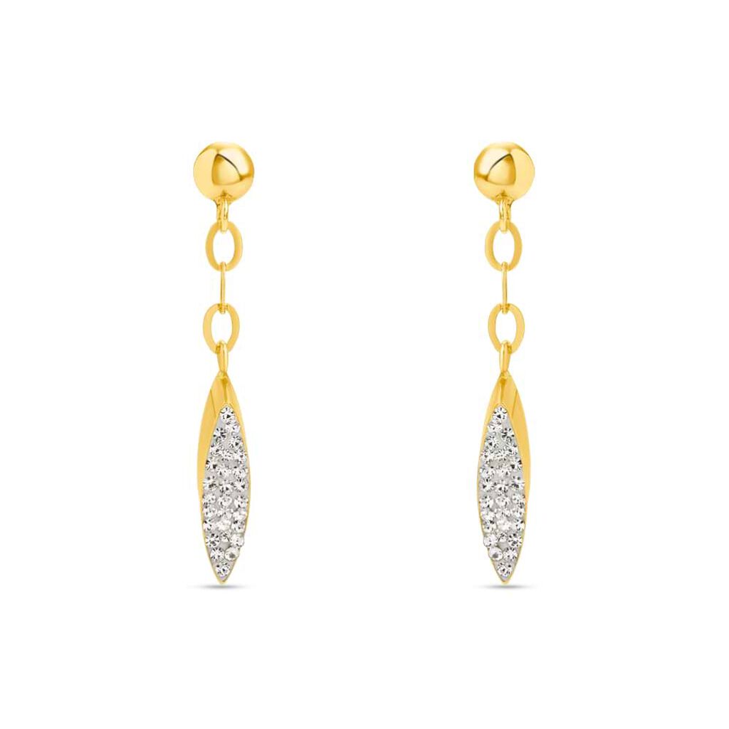 Orecchini Pendenti Christelle Oro Giallo Cristallo - Orecchini Pendenti Donna | Stroili