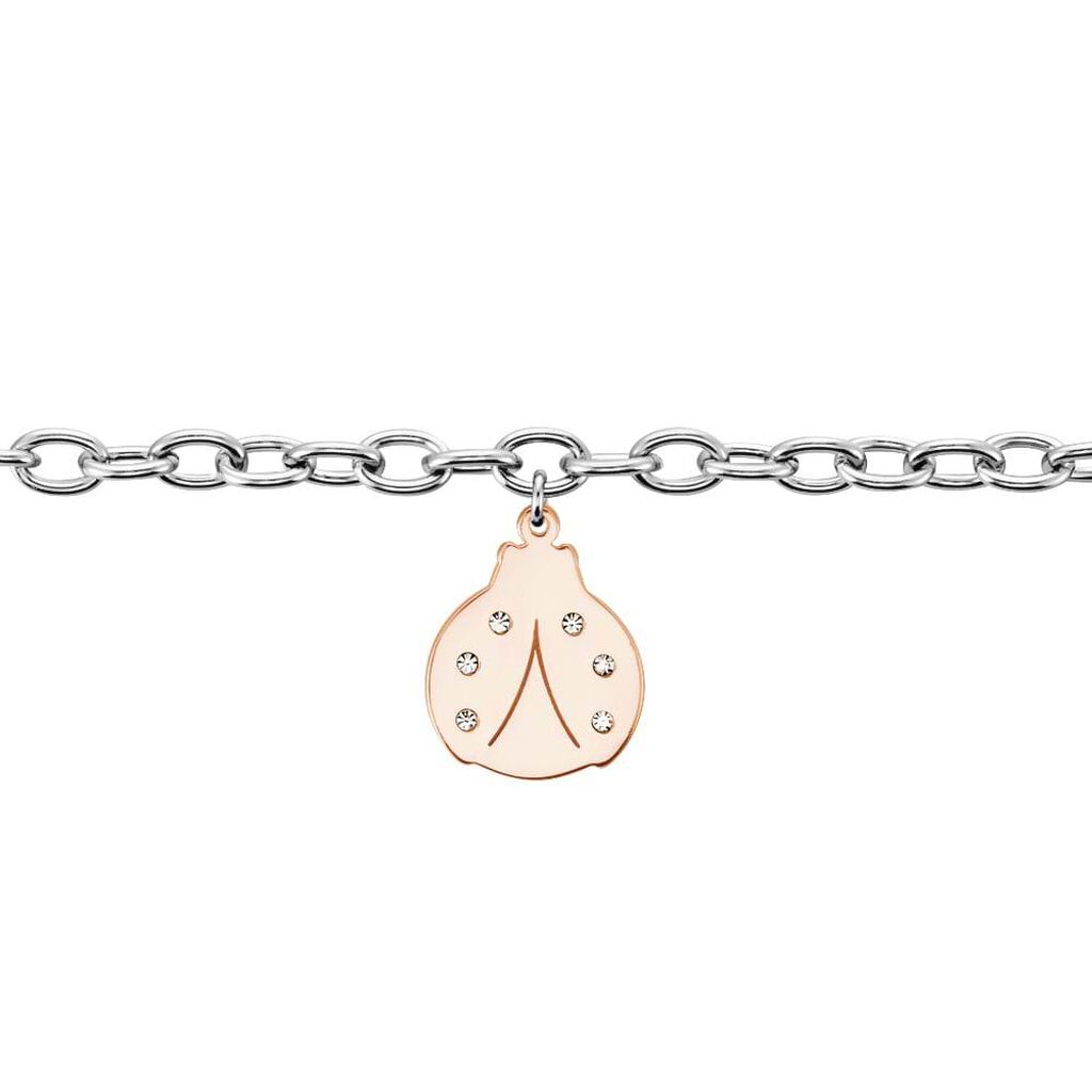 Bracciale in acciaio bicolore e strass con charm CoccinellaCollana in argento dorato con ciondolo Croce - Bracciali Donna | Stroili
