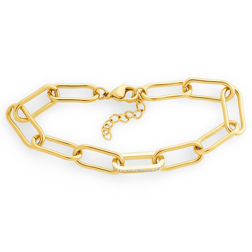 Bracciale Lady Code Acciaio Dorato Cristallo - Bracciali Donna | Stroili