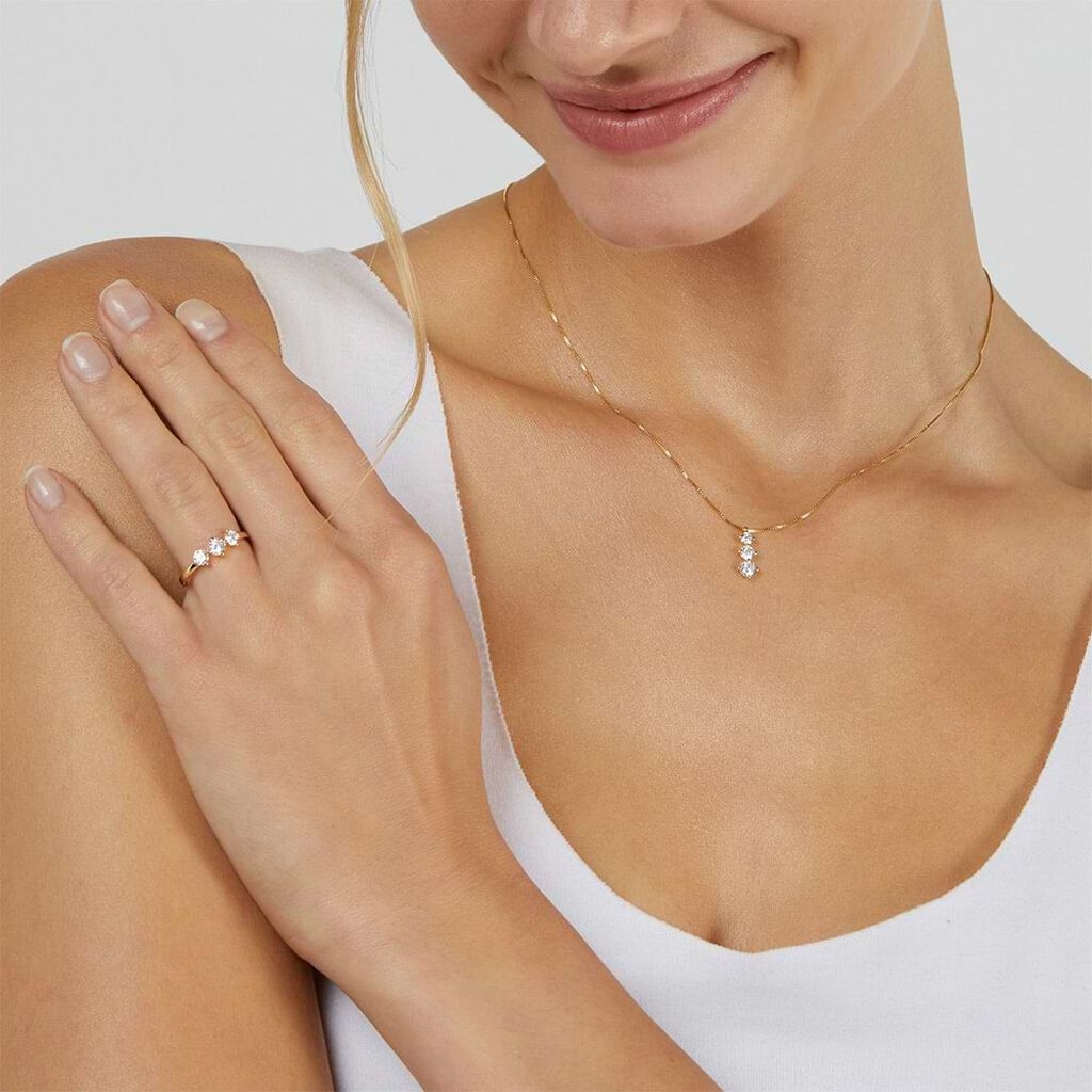 Collana Trilogy Claire Oro Giallo Cubic Zirconia - Collane Donna | Stroili