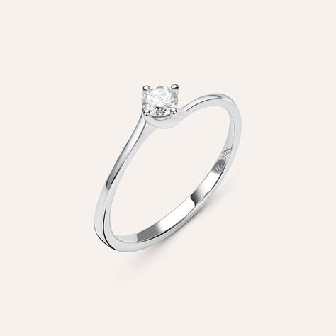 Anello Solitario Firmamenti Oro Bianco Diamante - Anelli con Pietre Donna | Stroili