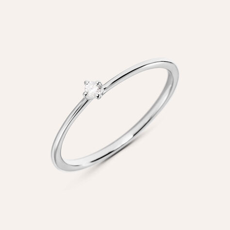 Anello Solitario Grace Oro Bianco Diamante - Anelli con Pietre Donna | Stroili