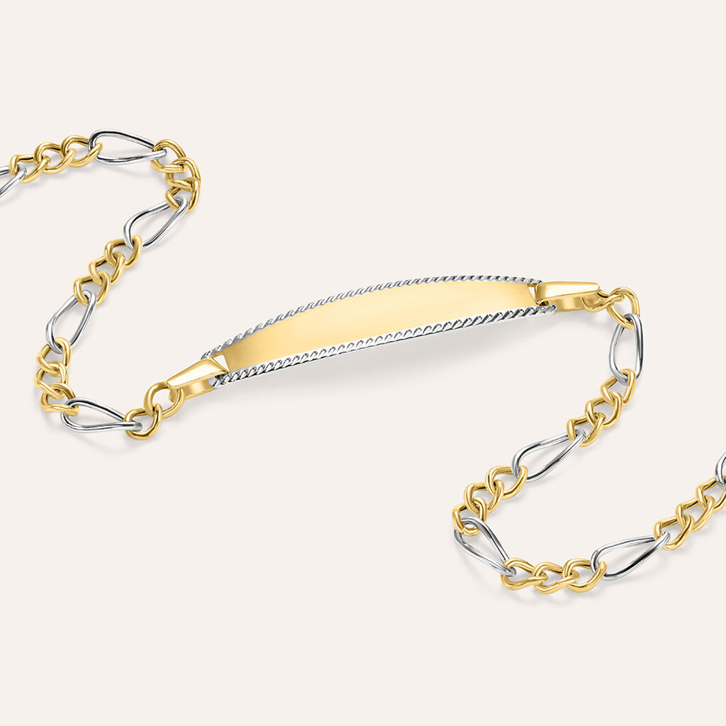 Bracciale Con Targhetta Holy Oro Bicolore