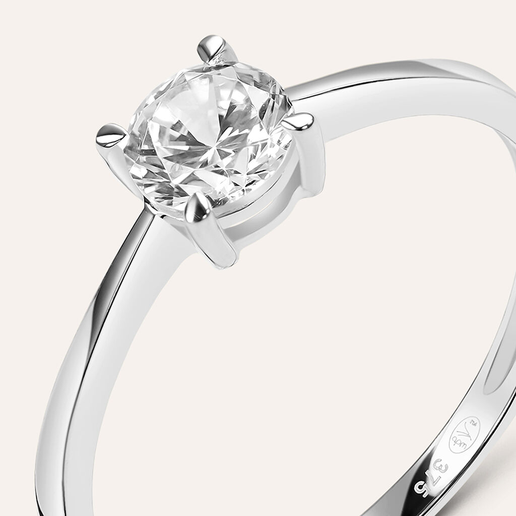 Anello Solitario Claire Oro Bianco Cubic Zirconia