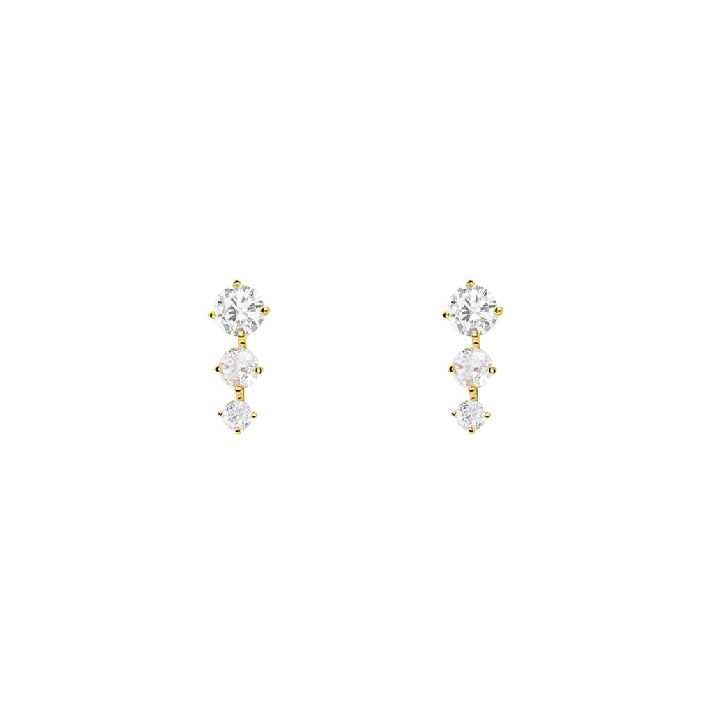 Orecchini Lobo Trilogy Bon Ton Oro Giallo Cubic Zirconia - Orecchini a Lobo Donna | Stroili